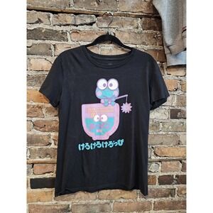 Keroppi Sanrio Shirt Womens Small Black Ramen Noodles Cartoon Graphic Tee